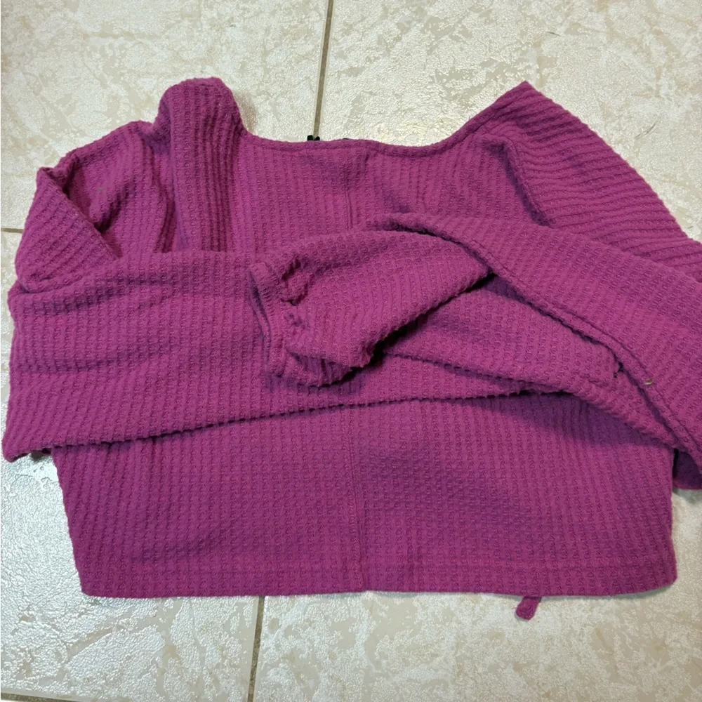 Urban Outfitters Pink and Purple Ruched Tie Front Blouse